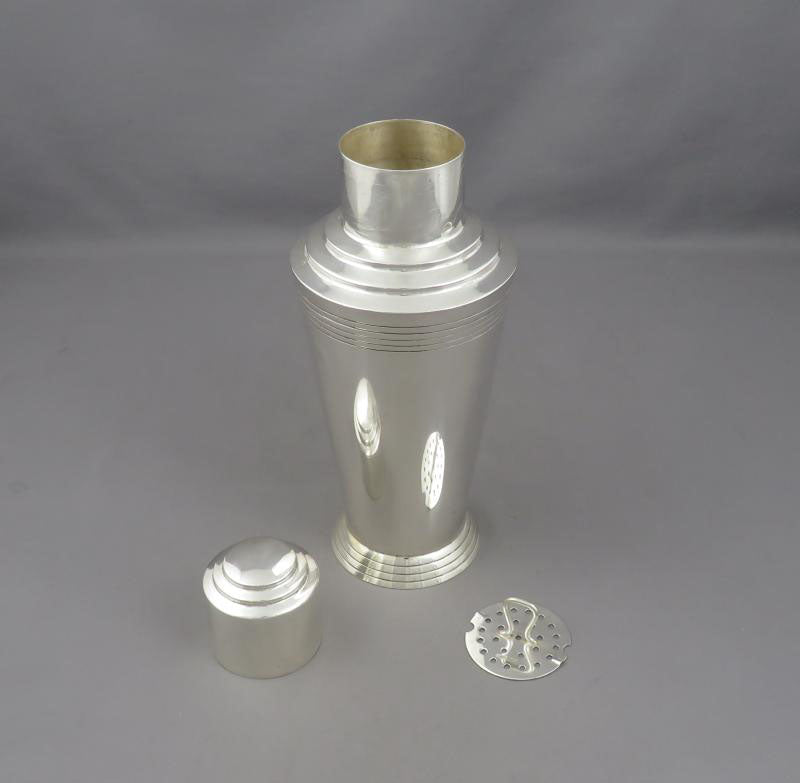 English Sterling Silver Cocktail Shaker - JH Tee Antiques