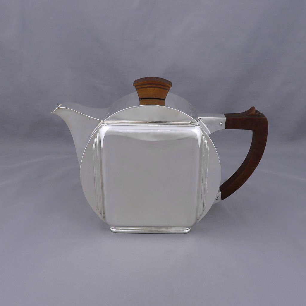 Art Deco Sterling Silver Tea Set - JH Tee Antiques
