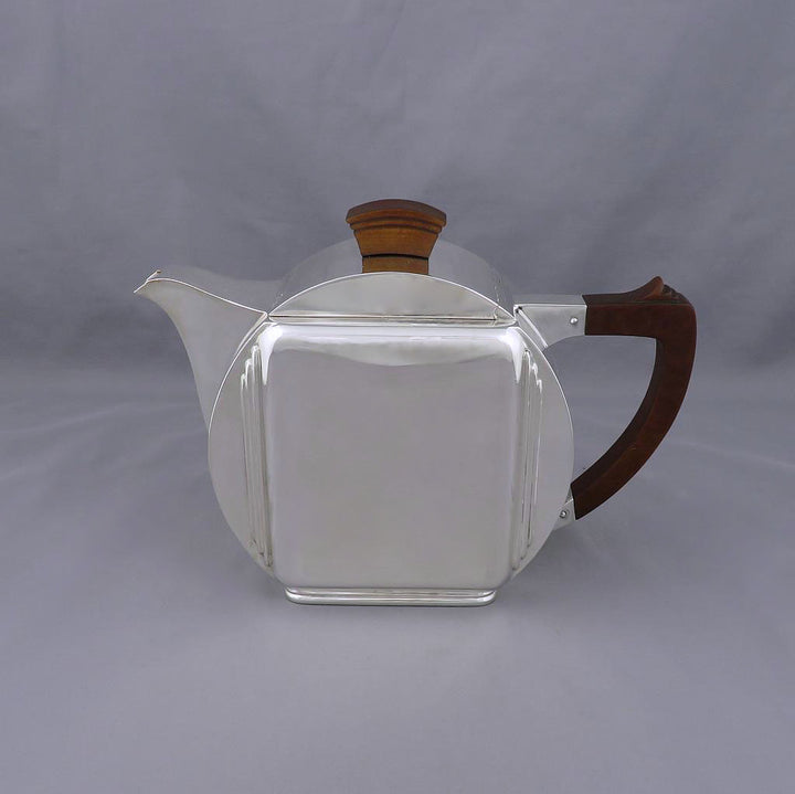 Art Deco Sterling Silver Tea Set - JH Tee Antiques