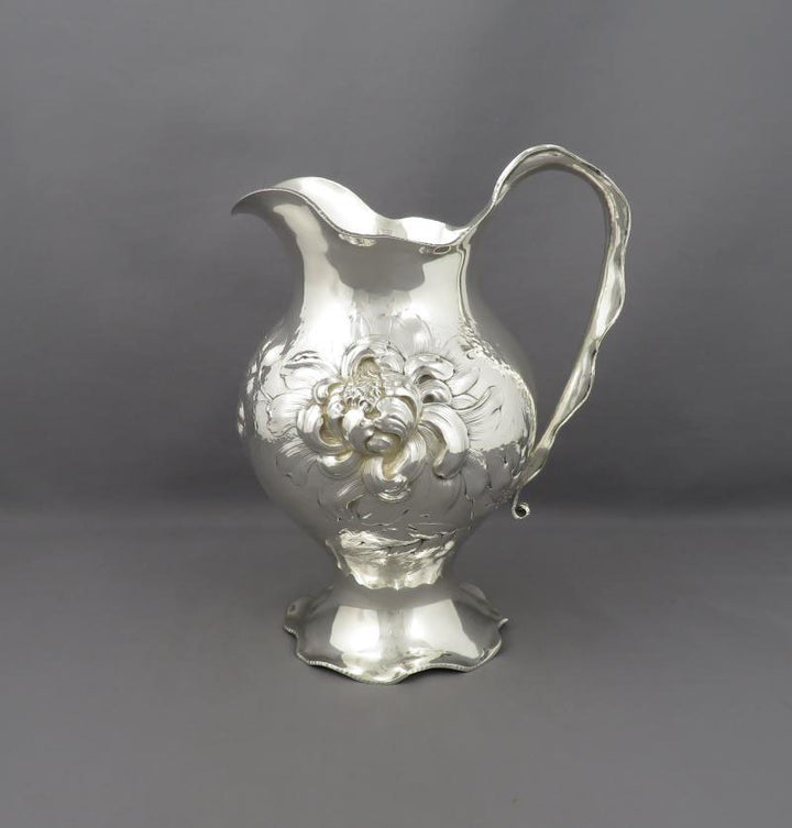 Art Nouveau Silver Water Jug - JH Tee Antiques