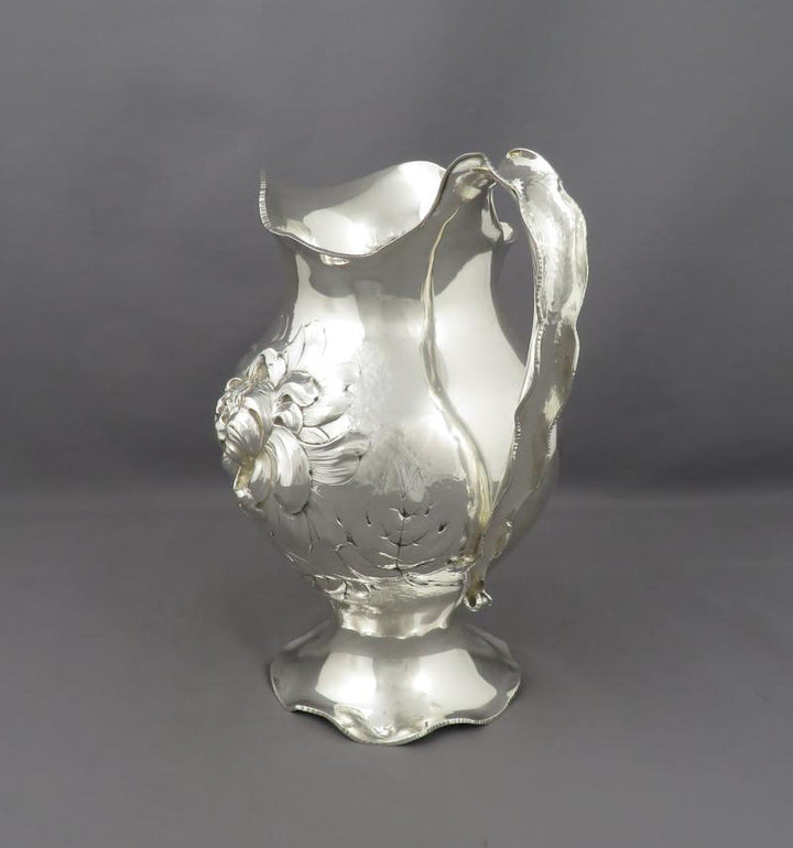 Art Nouveau Silver Water Jug - JH Tee Antiques