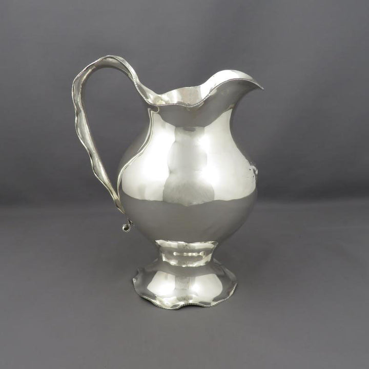 Art Nouveau Silver Water Jug - JH Tee Antiques