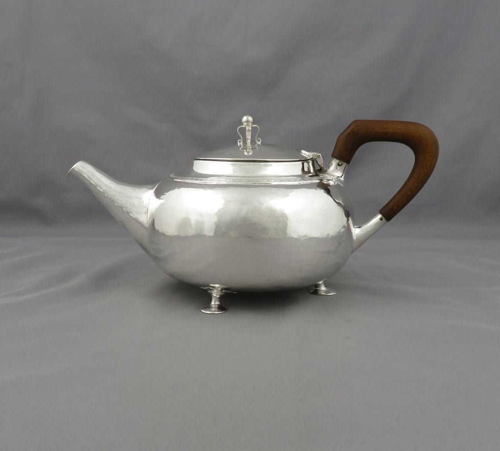 Arts &amp; Crafts Silver Teapot - JH Tee Antiques