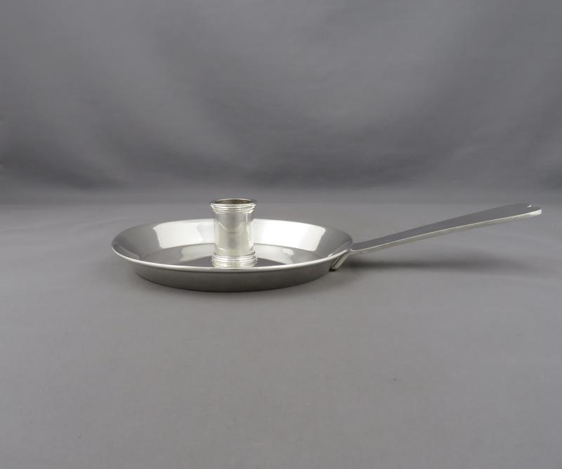 Pair of Arts &amp; Crafts Silver Chambersticks - JH Tee Antiques
