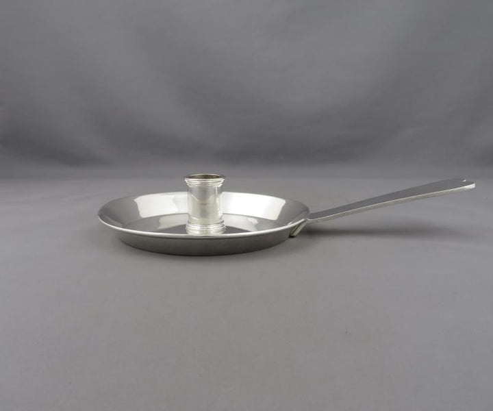 Pair of Arts &amp; Crafts Silver Chambersticks - JH Tee Antiques