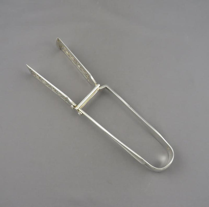 Victorian Silver Asparagus Tongs - JH Tee Antiques