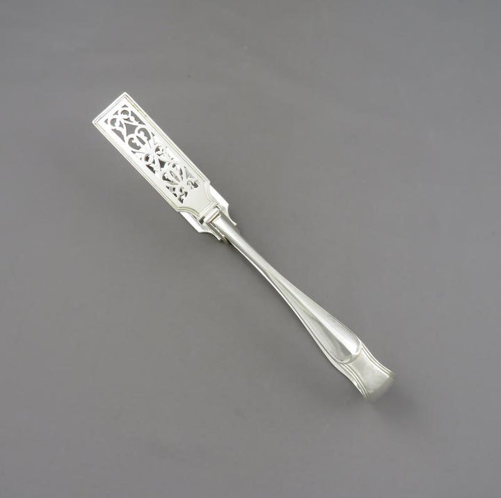 Victorian Silver Asparagus Tongs - JH Tee Antiques