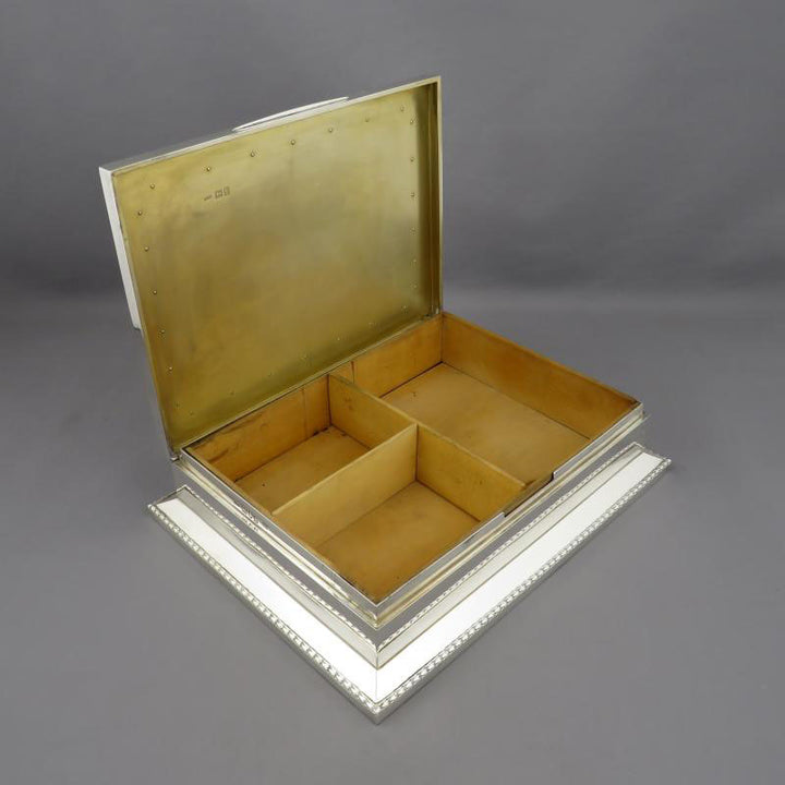 Asprey Silver Cigar Box - JH Tee Antiques