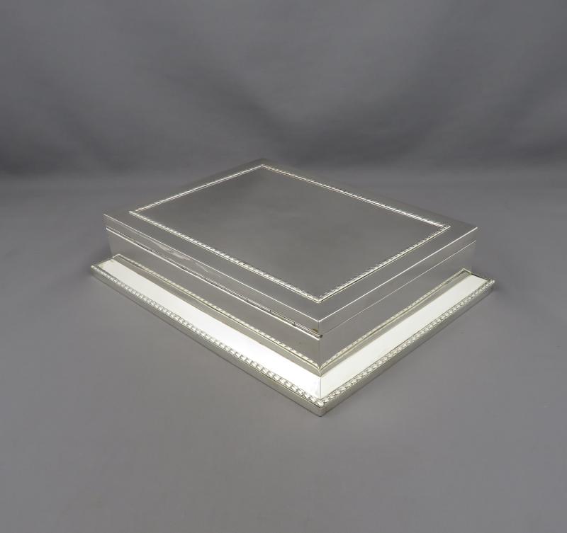 Asprey Silver Cigar Box - JH Tee Antiques