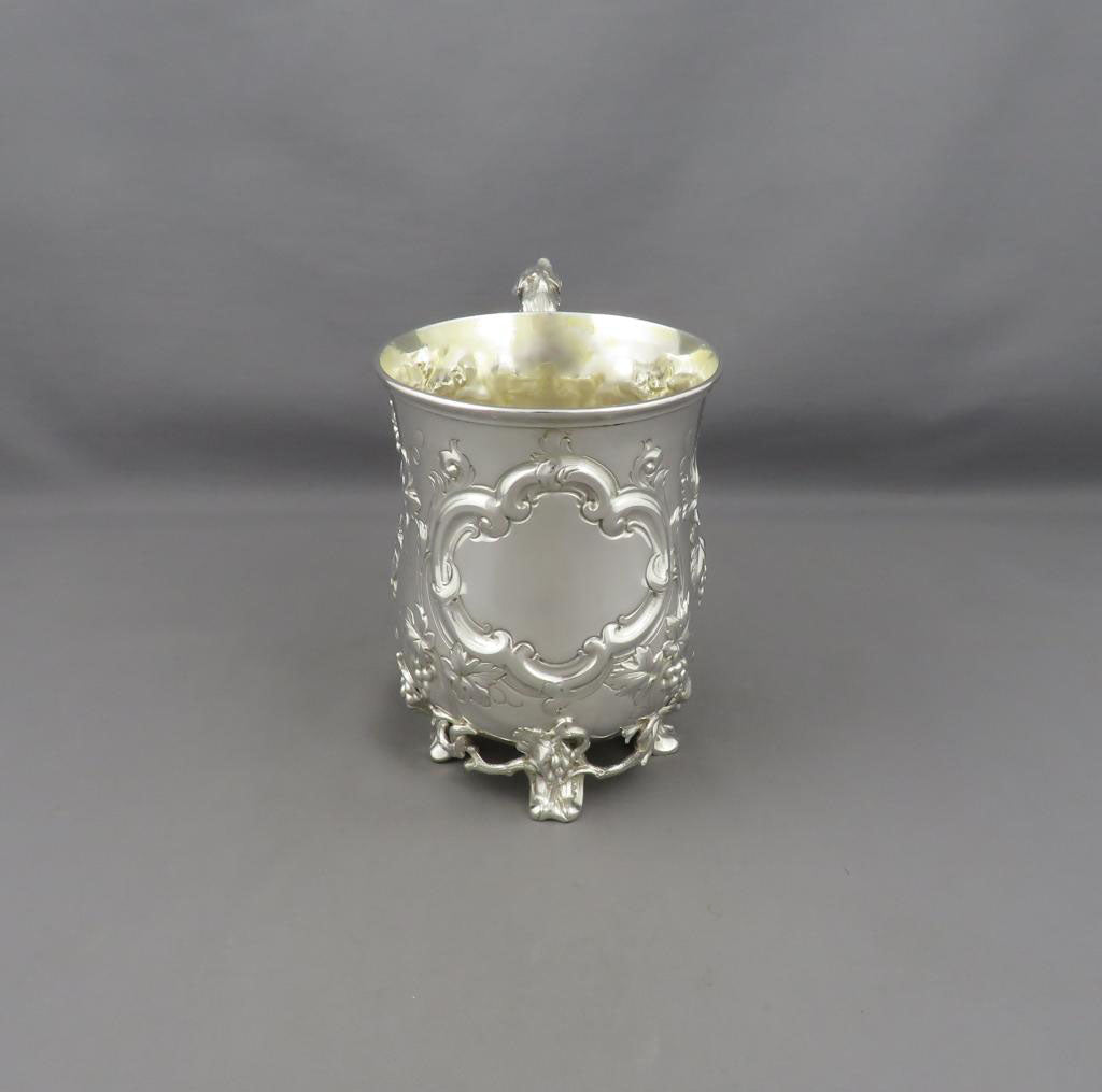 Ornate Victorian Silver Pint Mug - JH Tee Antiques