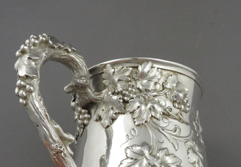 Ornate Victorian Silver Pint Mug - JH Tee Antiques