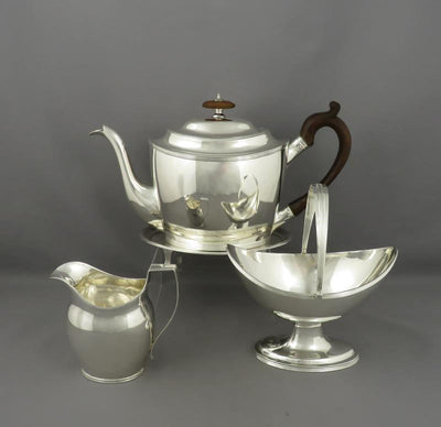 George III Bateman Silver Tea Set - JH Tee Antiques