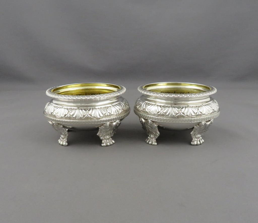 Pair of Benjamin Smith Silver Open Salts - JH Tee Antiques