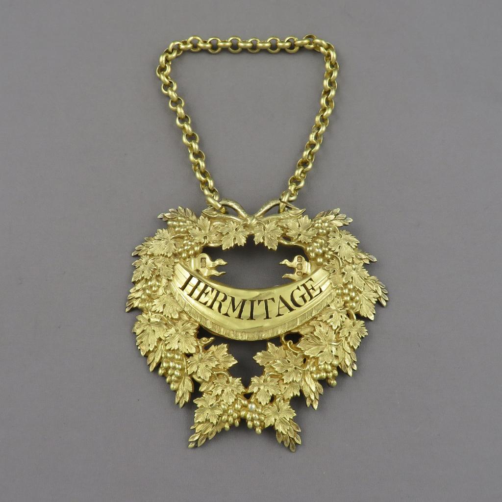 Set of 3 Benjamin Smith Silver Gilt Wine Labels - JH Tee Antiques