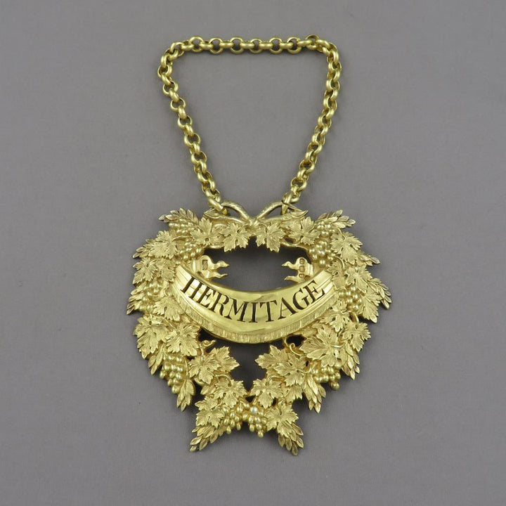 Set of 3 Benjamin Smith Silver Gilt Wine Labels - JH Tee Antiques