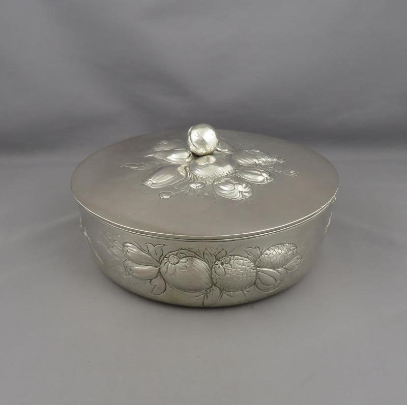 German Silver Vegetable Dish - JH Tee Antiques