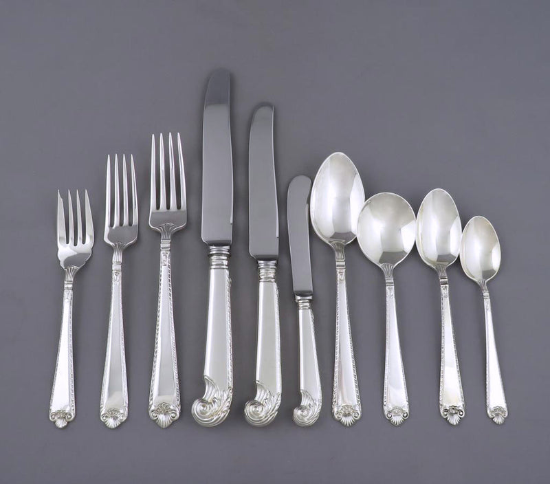 Birks Sterling George II Flatware Service for 12 - JH Tee Antiques