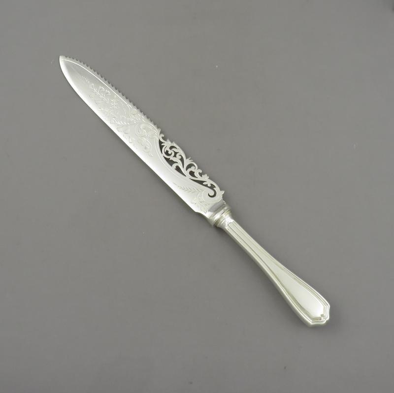 Birks Georgian Plain Silver Cake Knife - JH Tee Antiques