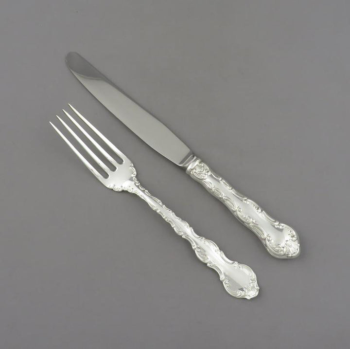 Birks Pompadour Pattern Sterling Flatware Service for 12 - JH Tee Antiques