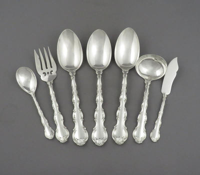 Birks Pompadour Pattern Sterling Flatware Service for 12