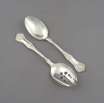 Birks Queens Sterling Silver Salad Set - JH Tee Antiques