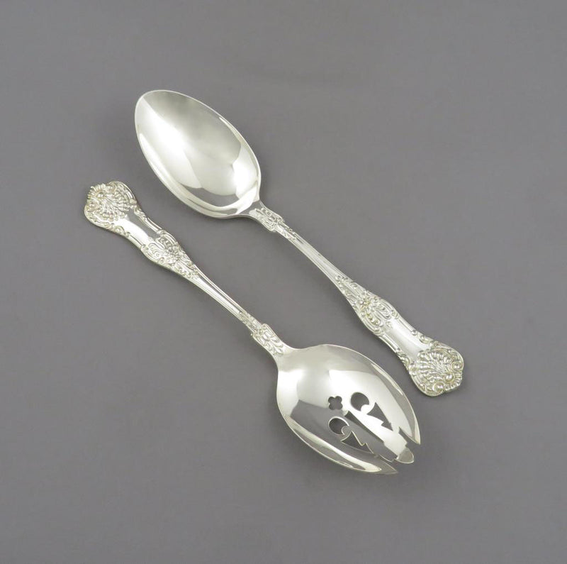 Birks Queens Sterling Silver Salad Set - JH Tee Antiques