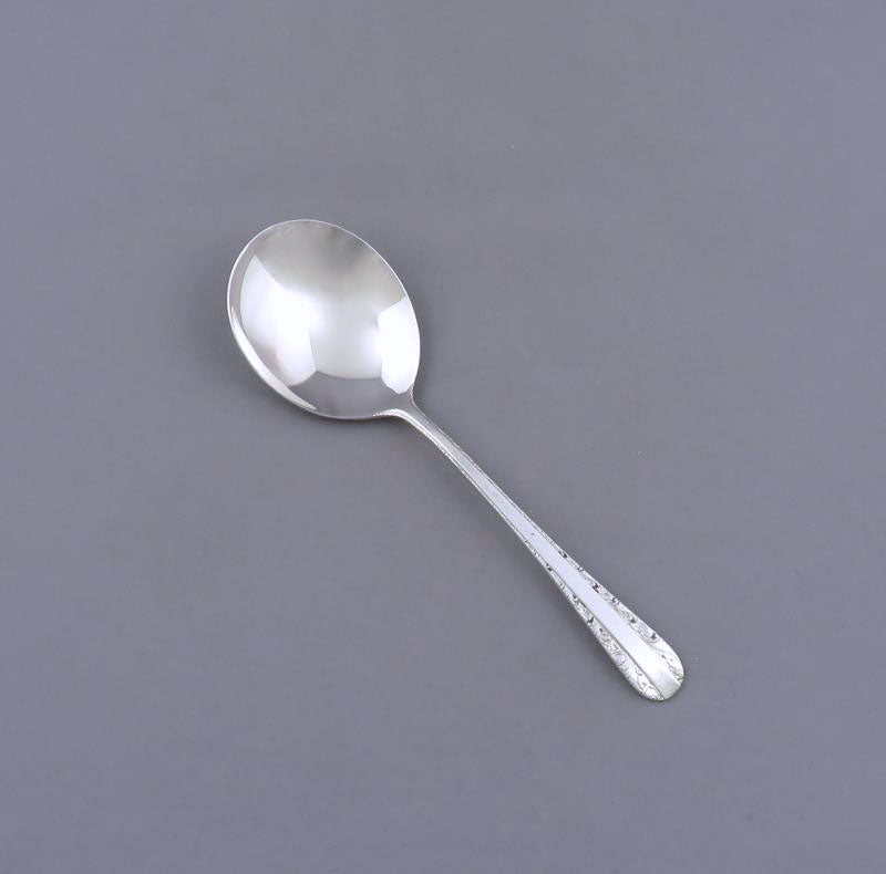 Birks Rose Bower Pattern Sterling Cream Soup Spoon - JH Tee Antiques