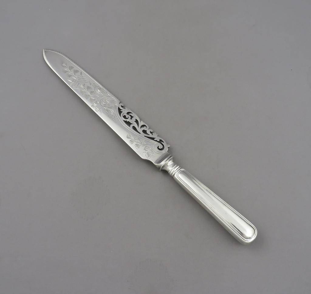 Birks Saxon Silver Cake Knife - JH Tee Antiques