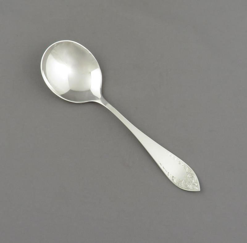 Birks Tudor Royal Pattern Cream Soup Spoon - JH Tee Antiques