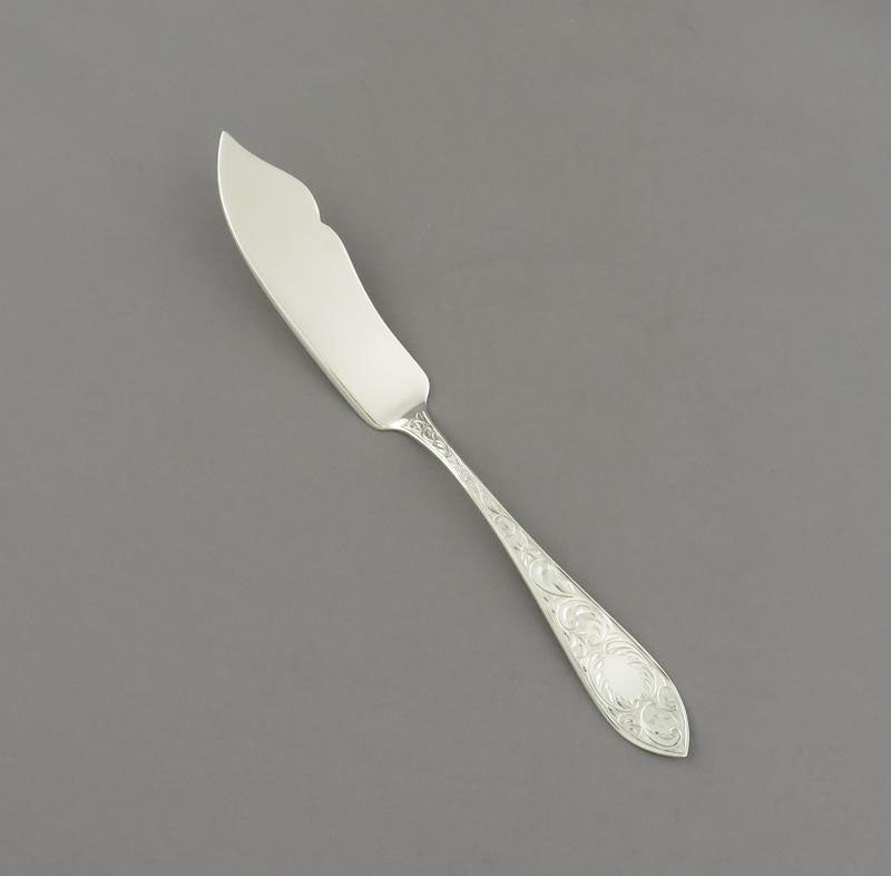 Birks Tudor Scroll Sterling Silver Butter Knife - JH Tee Antiques