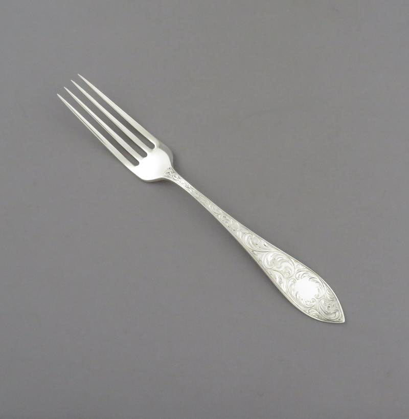 Birks Tudor Scroll Pattern Sterling Luncheon Fork