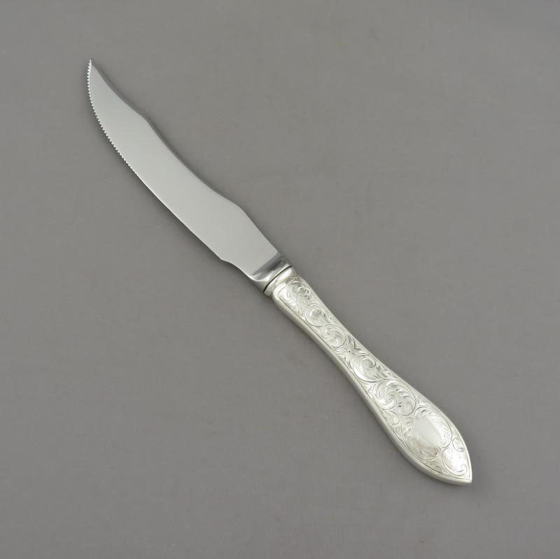 Birks Tudor Scroll Sterling Steak Knife