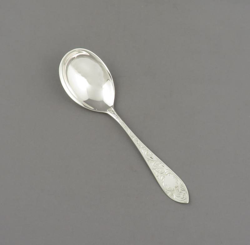 Birks Tudor Scroll Silver Sugar Spoon