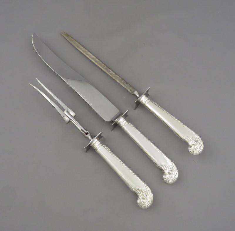 Birks George II Sterling Silver Carving Set - JH Tee Antiques
