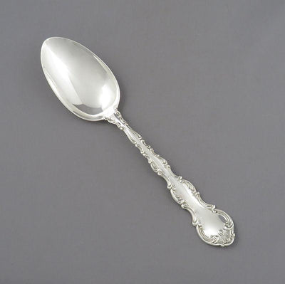 Birks Pompadour Pattern Silver Dessert Spoon - JH Tee Antiques