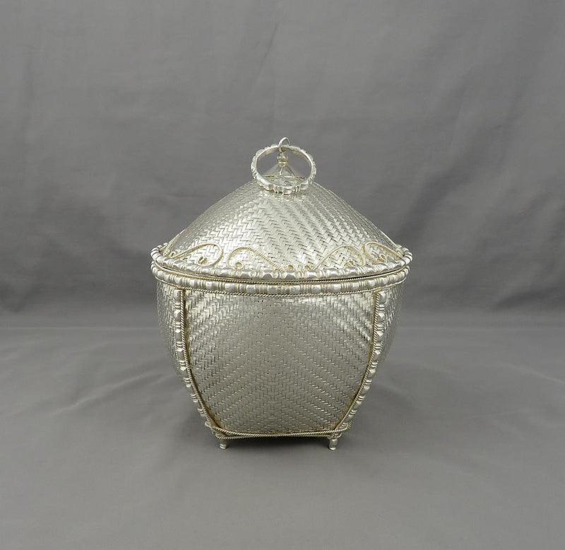 Burmese Silver Woven Basket