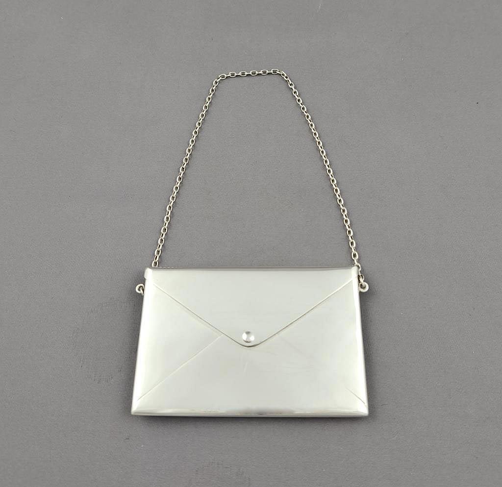George V Silver Combined Card and Stamp Case - JH Tee Antiques
