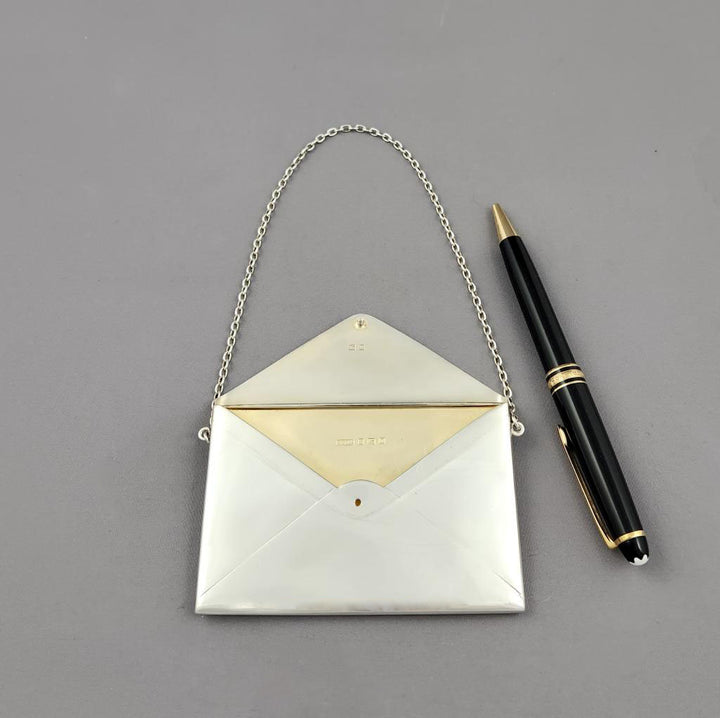 George V Silver Combined Card and Stamp Case - JH Tee Antiques