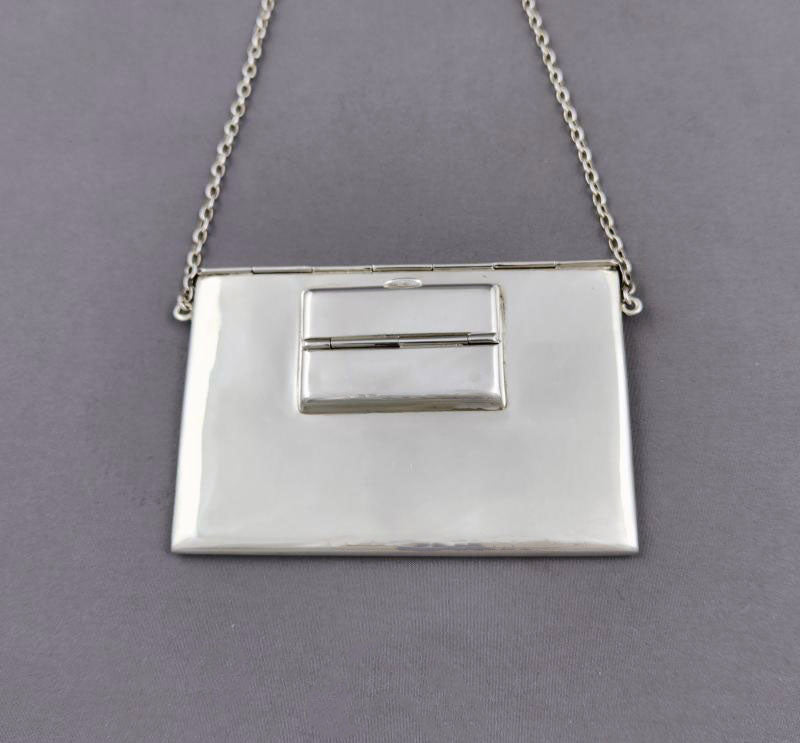 George V Silver Combined Card and Stamp Case