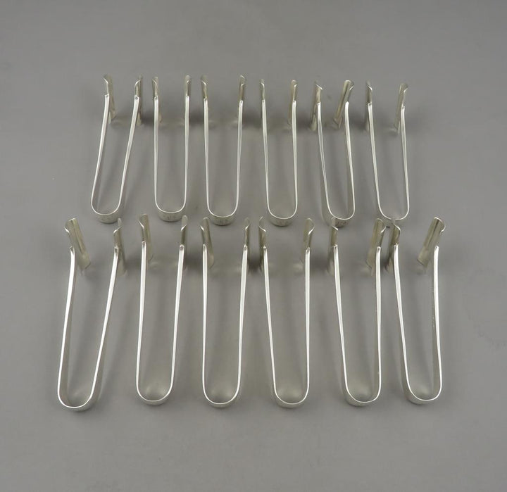 12 Cartier Sterling Asparagus Tongs - JH Tee Antiques