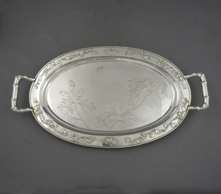 Chinese Export Silver Tray - JH Tee Antiques
