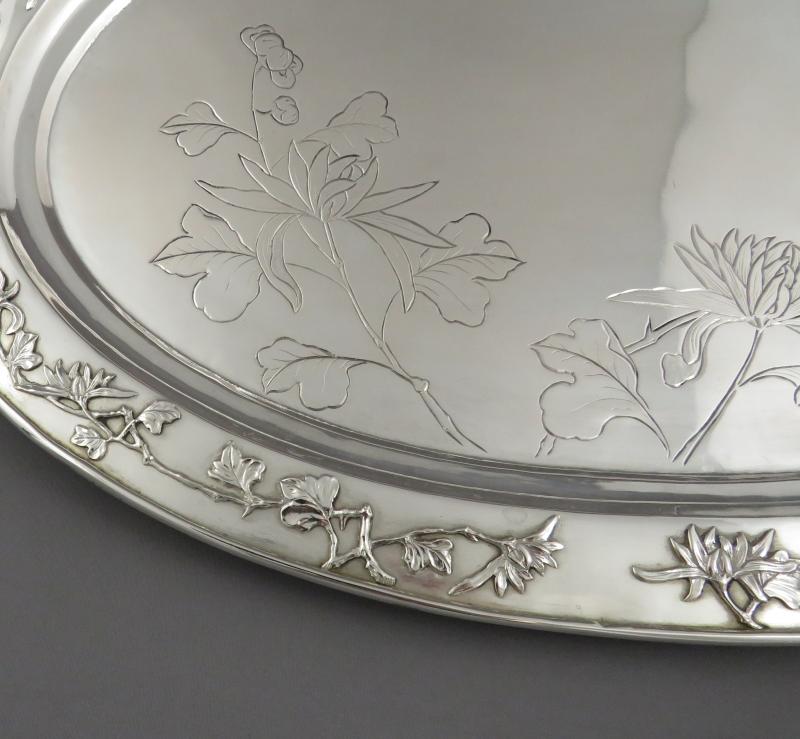 Chinese Export Silver Tray - JH Tee Antiques