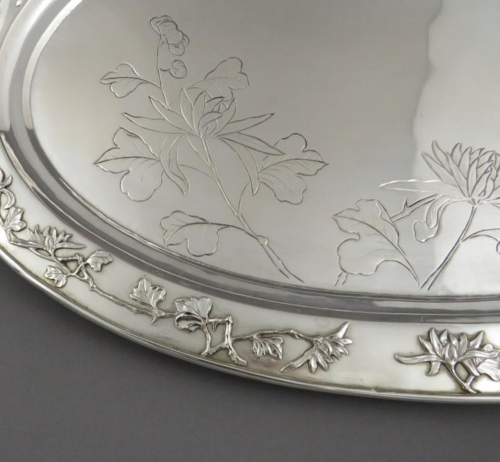 Chinese Export Silver Tray - JH Tee Antiques