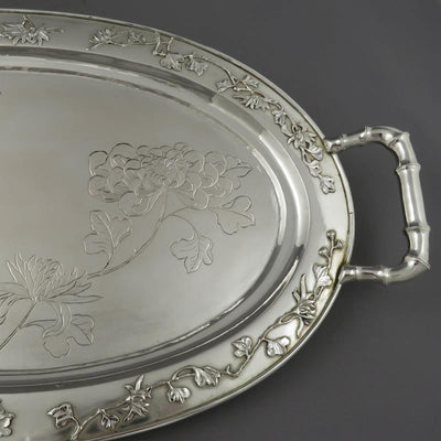 Chinese Export Silver Tray - JH Tee Antiques