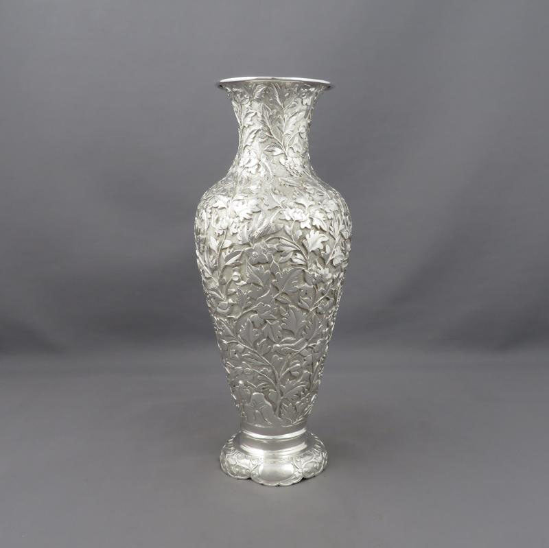 Chinese Export Silver Vase - JH Tee Antiques