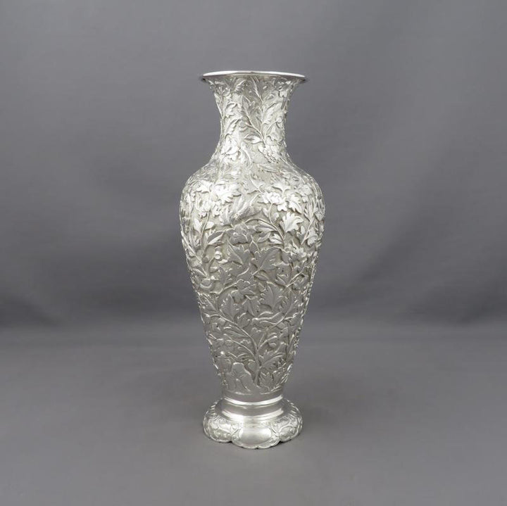 Chinese Export Silver Vase - JH Tee Antiques