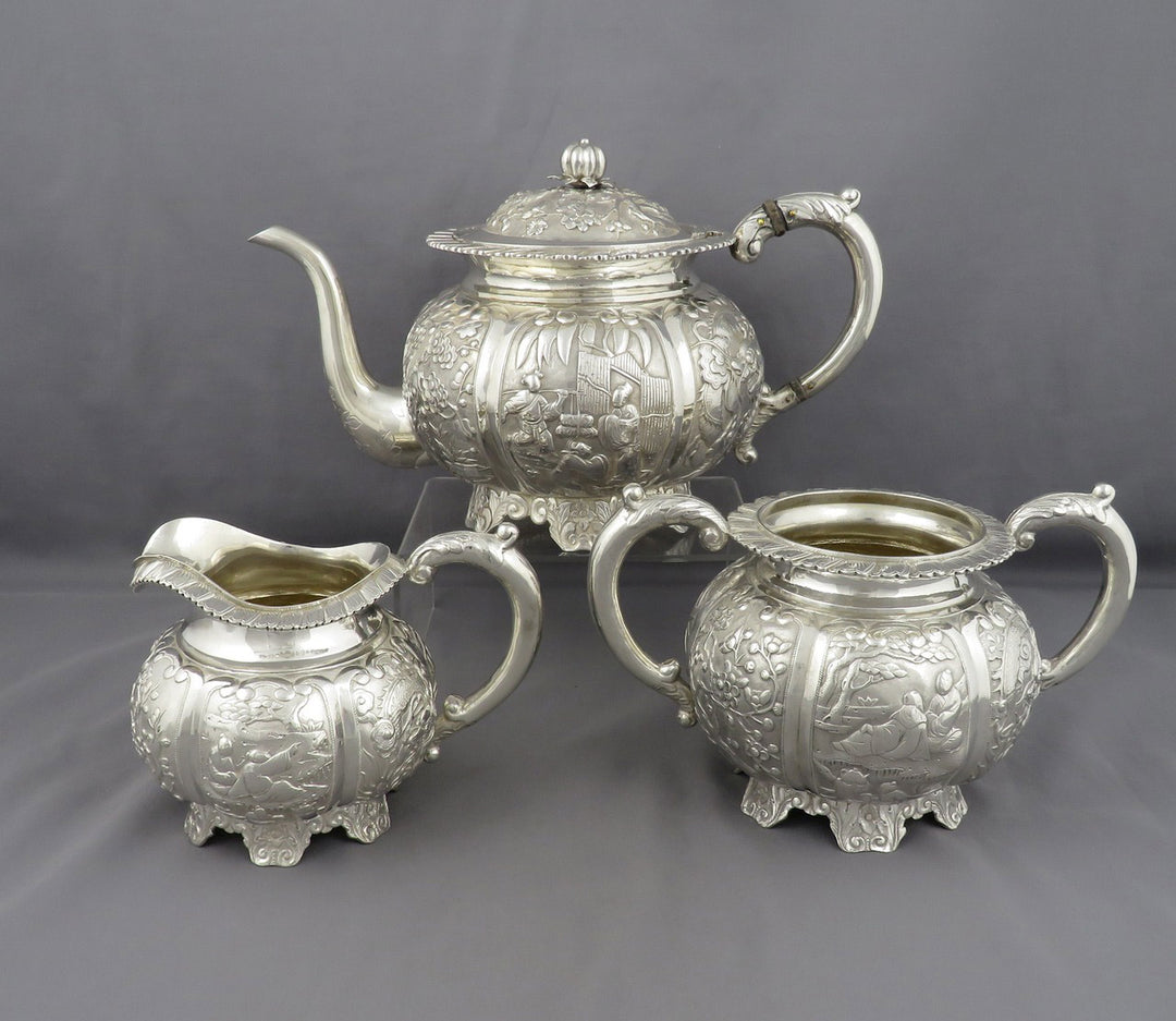 Chinese Export Silver Tea Set