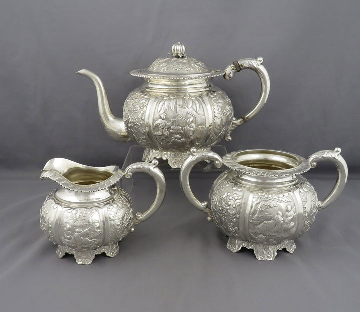 Chinese Export Silver Tea Set