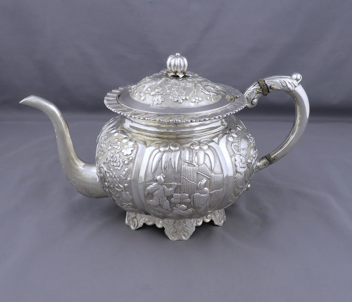 Chinese Export Silver Tea Set