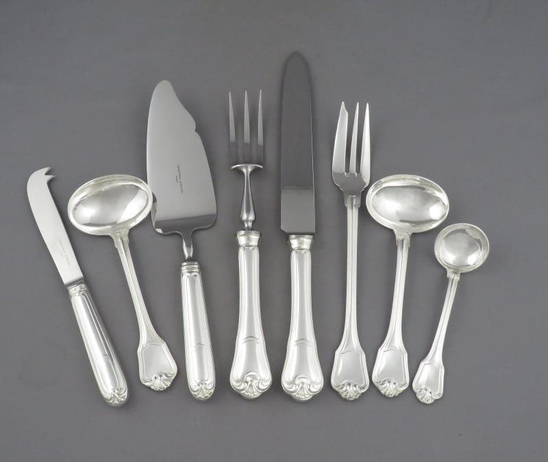 Christofle Dupleix Sterling Silver Flatware Set - JH Tee Antiques